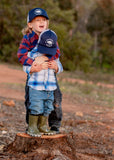 Knuckleheads Cali Rep Navy White Baby Boy Infant Trucker Hat Snap Back Sun Mesh Baseball Cap