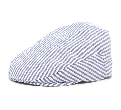 Grey Blue Tan Linen Baby Boy's Hat Vintage Driver Caps