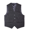 Dark Grey Tweed Born To Love Kids Vest Wedding Fashion