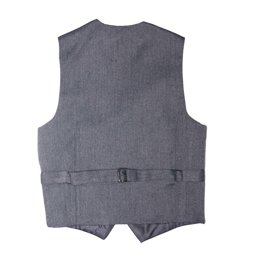 Grey Herringbone Born To Love Kids Vest Wedding Fashion