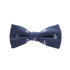 Navy and White Anchors Kids Bow Tie with Motifs