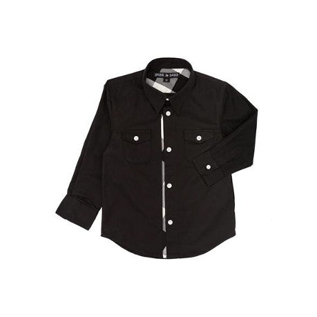 Black Button Up Baby Shirt