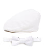 White Driver Cap and Bow Tie Set