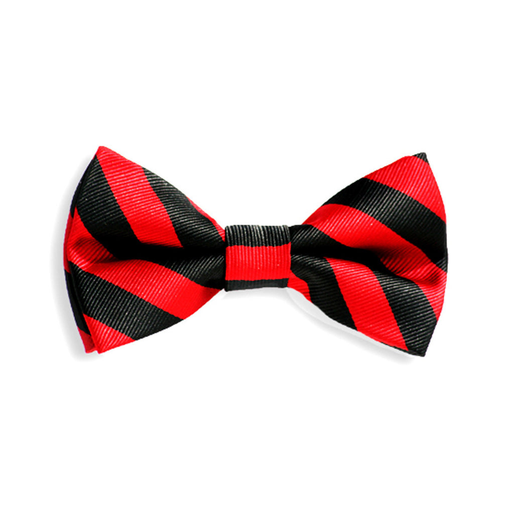 Black with Red Stripe Baby Kids Bow Tie