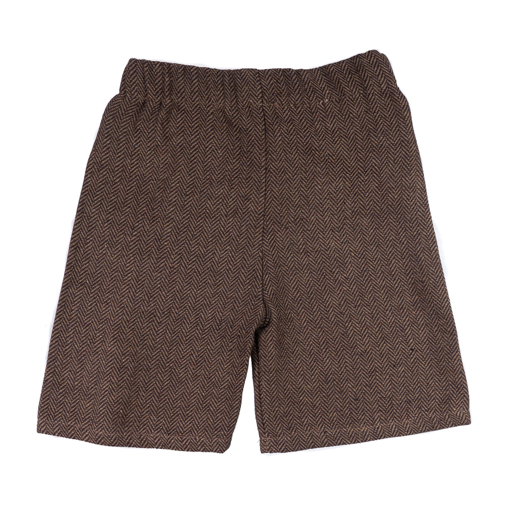 Brown Baby Boy Ring Bearer Shorts - Born To Love Wedding Outfit