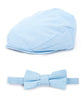 Baby Blue Linen Kids Driver Hat and Bow Tie Set