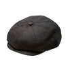 Black Herringbone Newsboy Cap