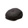Black Herringbone Newsboy Cap