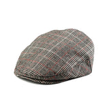 Gray Houndstooth with Brown Stripes Driver Cap