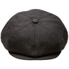 Black Herringbone Newsboy Cap  