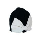 Black Baby  Beanie Hat with Bow