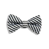 Black and Grey Medium Stripe Baby Kids Bow Tie