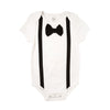 Black Bowtie and Suspenders Bodysuit