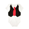 Black Vest Red Tie Bodysuit