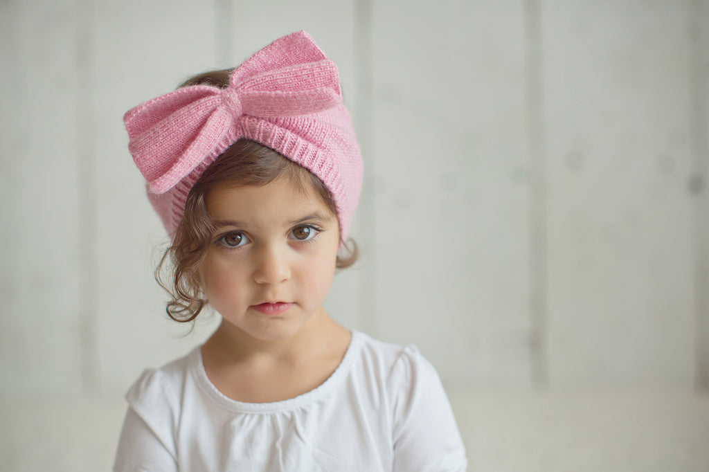 Girls Pink Bow Headband