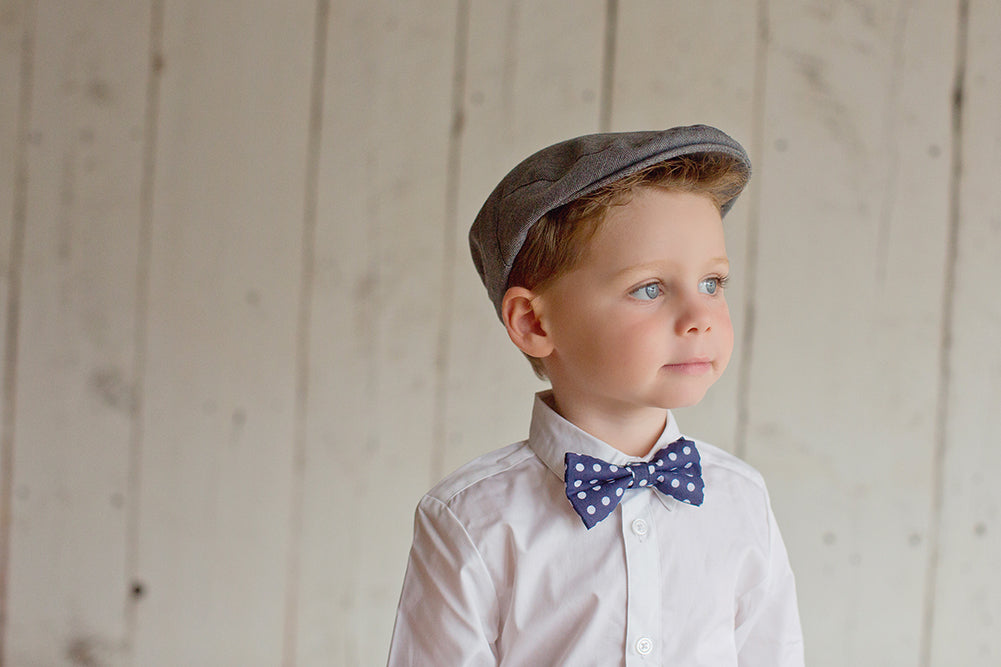 Boy's Hat Grey Herringbone Driver Page Boy Cap