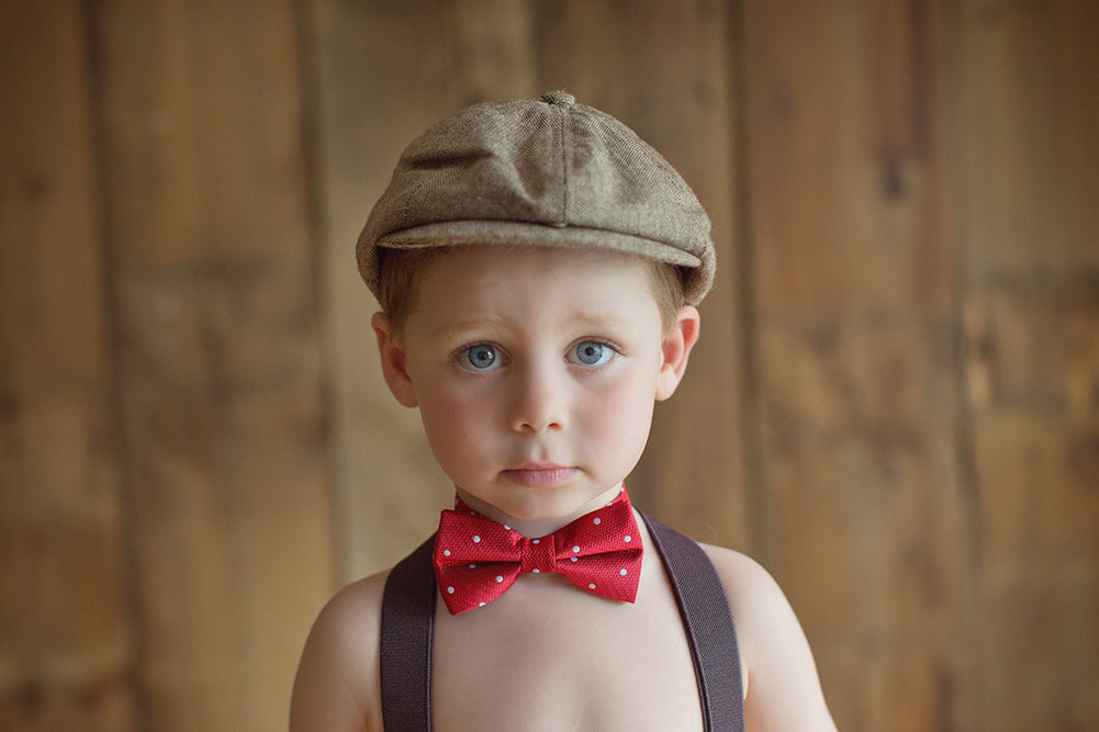 Boy's Hat Tan and Brown Newsboy Cap