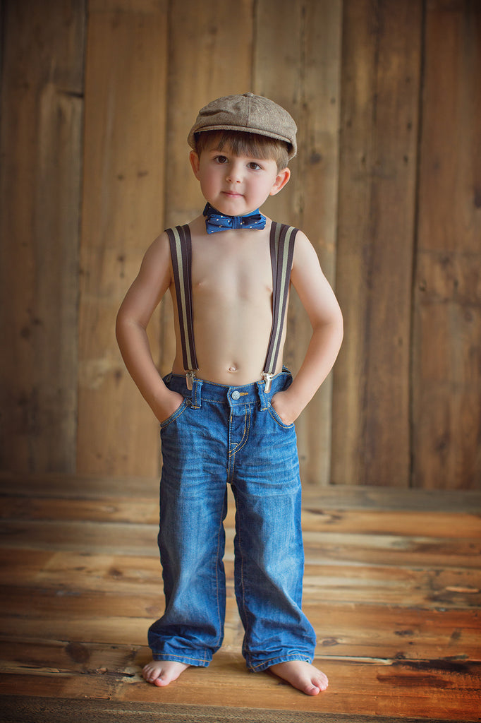 Boy's Hat Tan and Brown Newsboy Cap