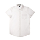 Boy's White Button Down Short Sleeve Shirt