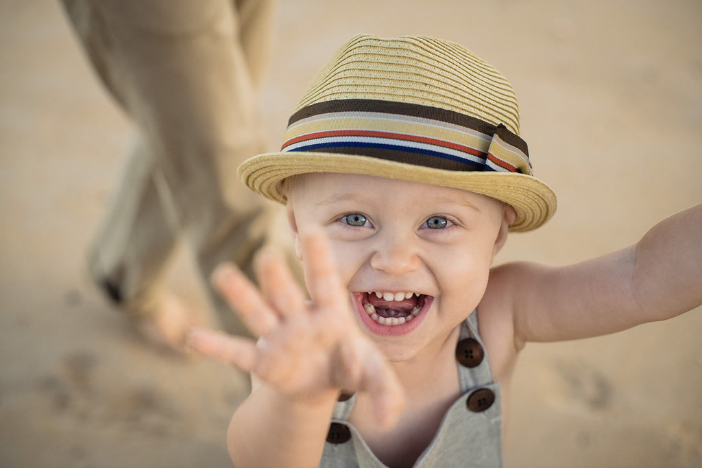 Born to Love Straw Fedora with Brown Stripe Detail