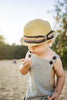 Born to Love Straw Fedora with Brown Stripe Detail