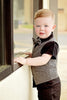 Dark Grey Tweed Born To Love Kids Vest Wedding Fashion