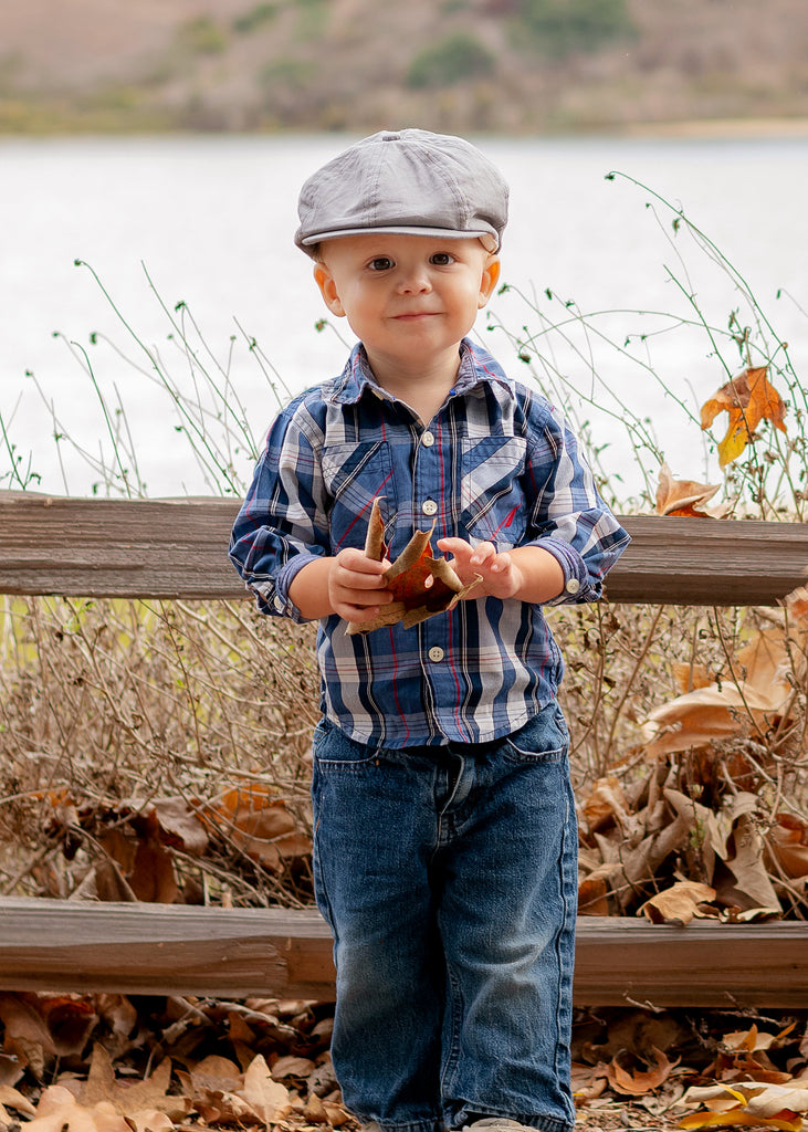 Tan Linen Boy's Ring Bearer Pageboy Flat Ivy Newsboy Golf Cap