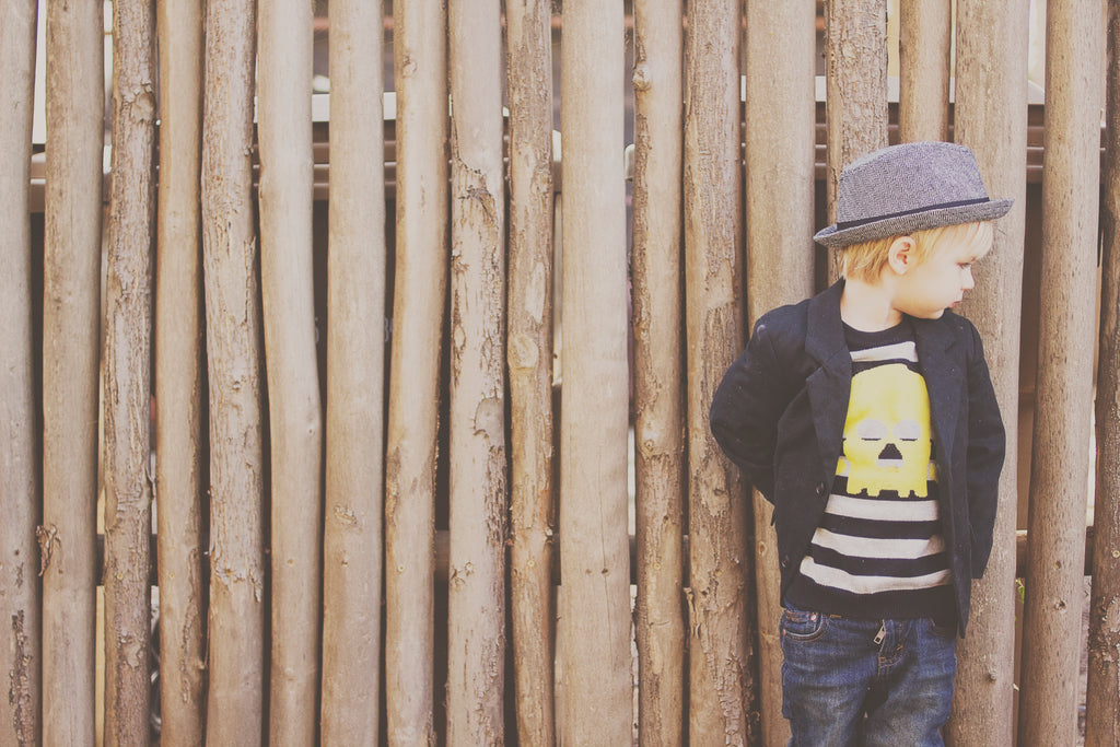 Gray Herringbone Fedora with Black Band