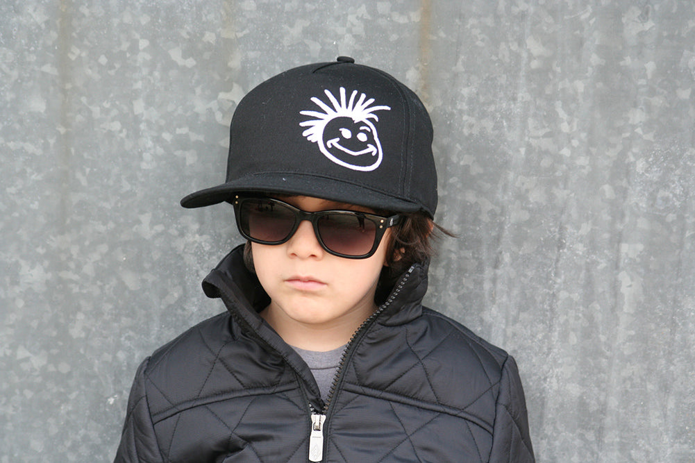 Knuckleheads - Boys Black Rims Sunglasses with Logo Pouch