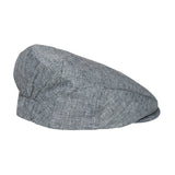 Grey Blue Tan Linen Baby Boy's Hat Vintage Driver Caps
