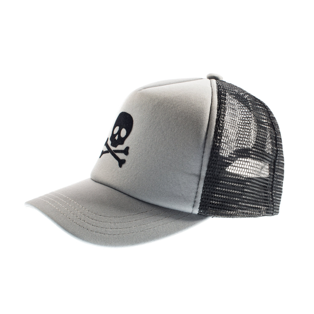 Gray Skull Trucker Hat