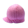 Pink Rib Visor Beanie with Embroidery