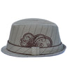 Tan Fedora hat with Embroidery 