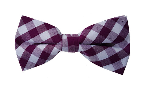 Navy and Red Plaid Patterns Bow Tie