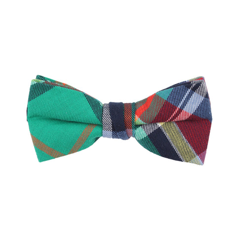 Navy and Blue Plaid Bow Tie