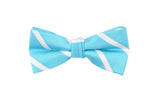 Light Blue Striped Bow Tie