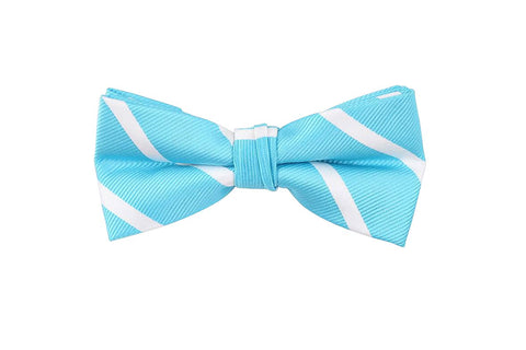 Red and White Stripes Linen Bow Tie