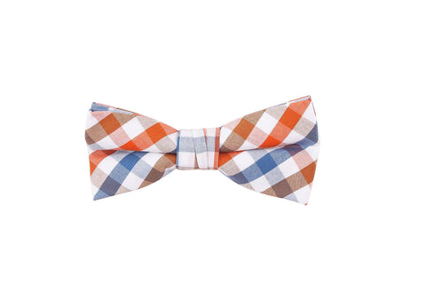 Navy and Blue Plaid Bow Tie
