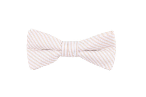 Blue and White Stripes Sheersucker Bow Tie