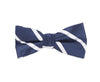 Navy and White Striped Bow Tie