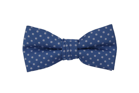 Blue and White Flowers Kids Bow Tie with Motifs