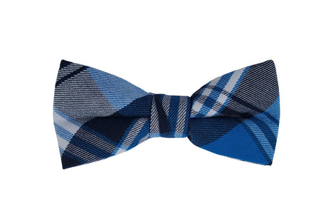 Navy and Blue Plaid Bow Tie