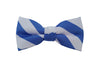 Blue and White Striped Bow Tie