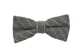 Grey Striped Bow Tie