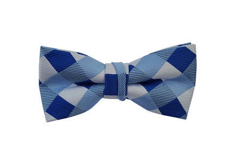 Blue and Brown Stripe Bow Tie