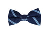 Navy Blue Striped Bow Tie
