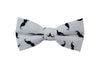 Black and White Mustaches Kids Bow Tie with Motifs