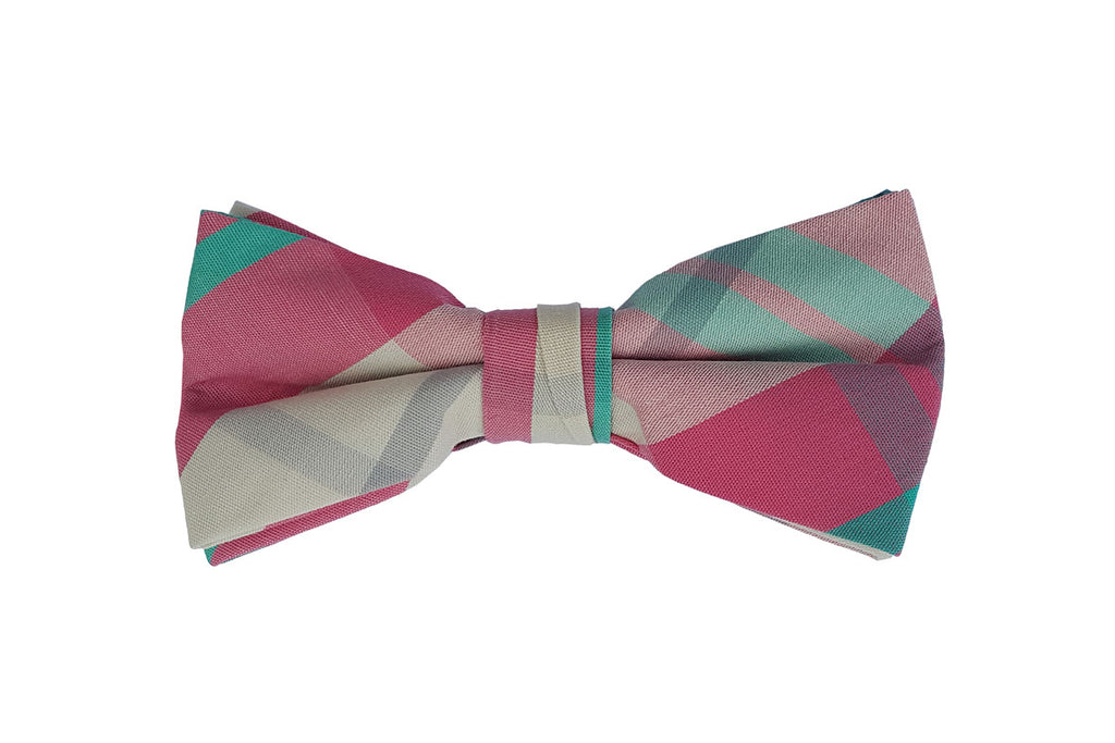 Pink Checkered Bow Tie