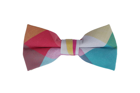 Navy and Blue Plaid Bow Tie
