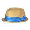 Born to Love Boy Straw Fedora with Blue Band